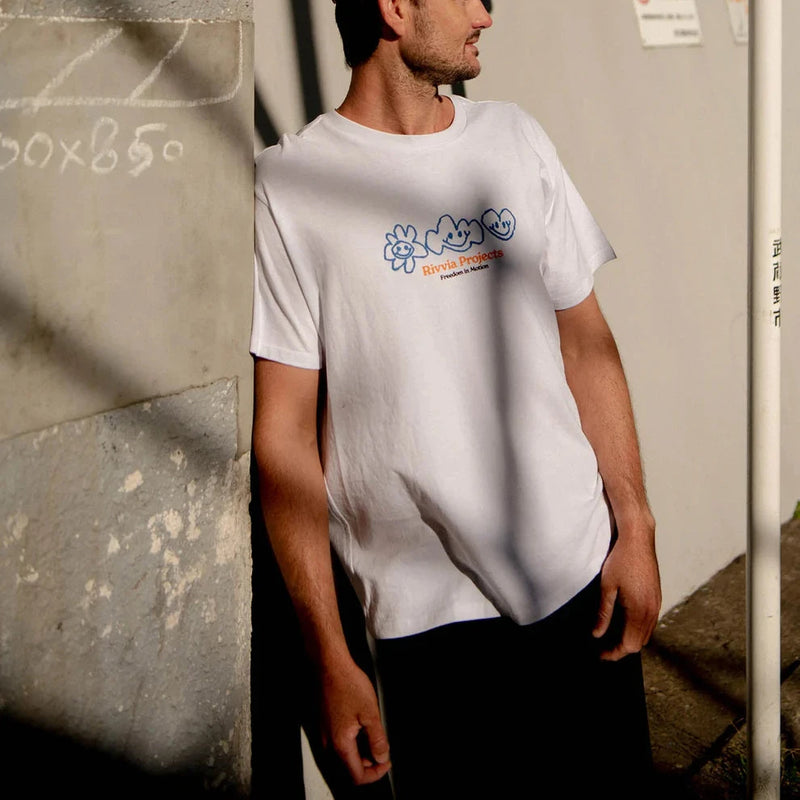 Polera Scribble T-Shirt White Rivvia Projects